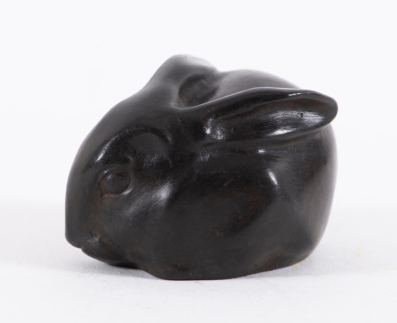 Lapin, by Sandoz, Rabbit, animal, sculpture, bronze, 1910's, brown patina, cast For Sale 2