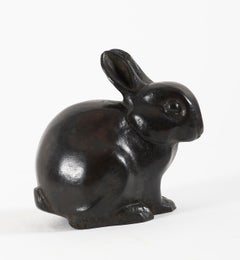Lapin, by Sandoz, rabbit, animal, sculpture, bronze, 1910's, swiss artist, cast