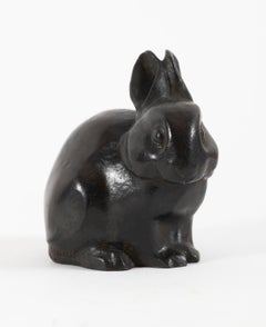 Lapin, by Sandoz, rabbit, animal, sculpture, bronze, 1910's, swiss artist, cast