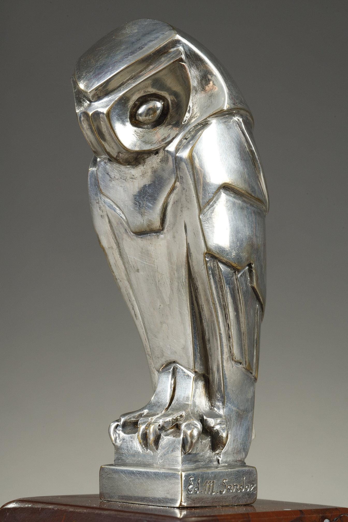 Búho - Figurative Sculpture Oro de Edouard-Marcel Sandoz