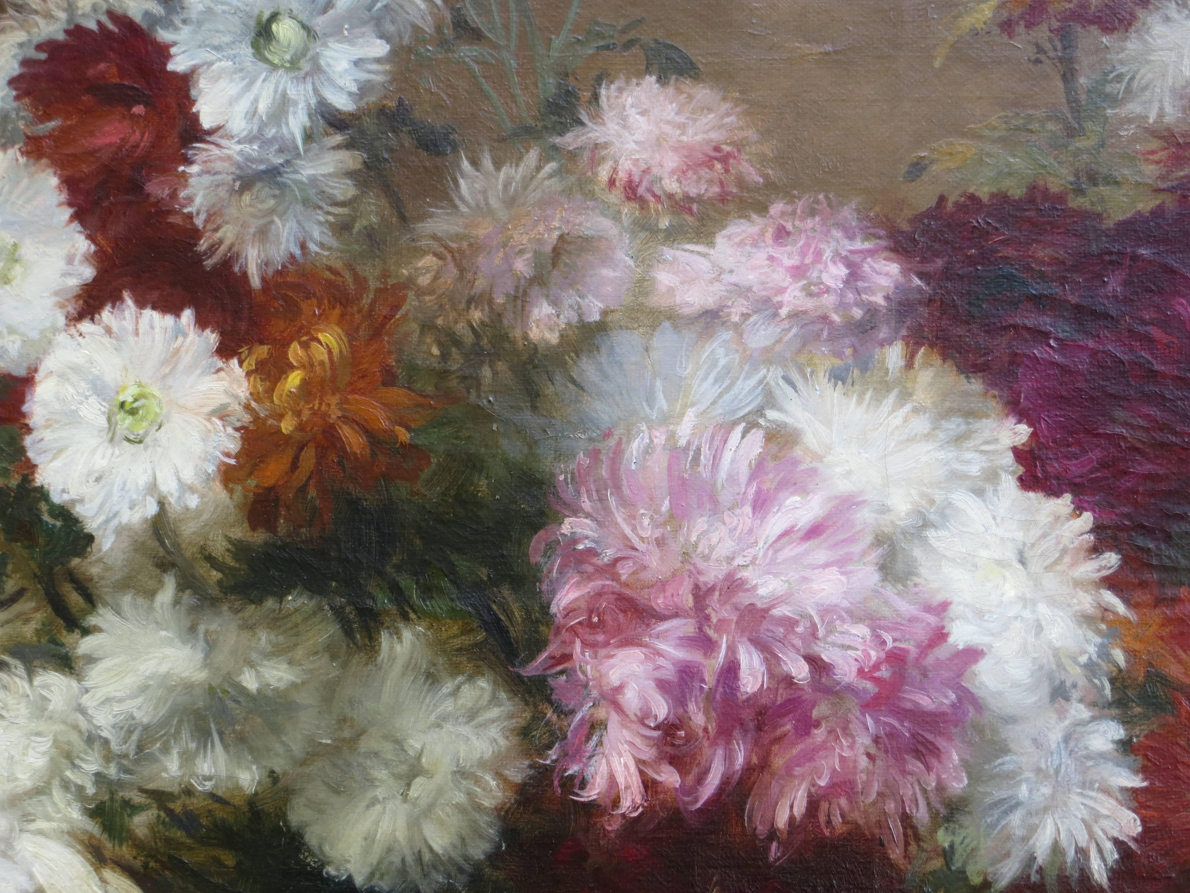  Edouard Michel Lançon (1854-c.1930), Nice  still-life painting  with flowers 