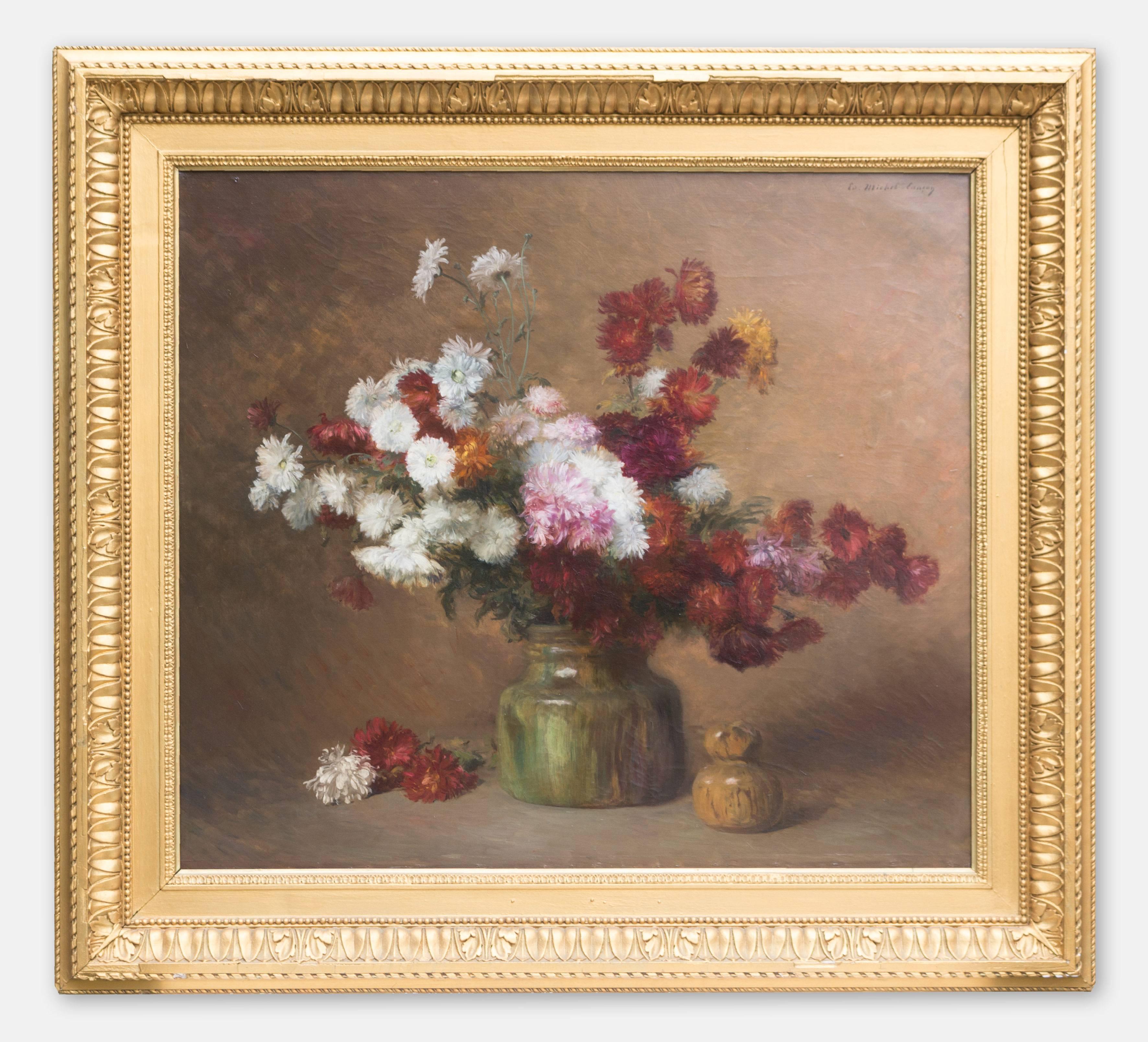 Edouard Michel Lançon Still-Life Painting - Flowers Stil-Life 