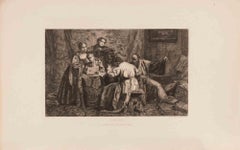 La Répétition - Etching by Edouard Moyse - Late 19th Century