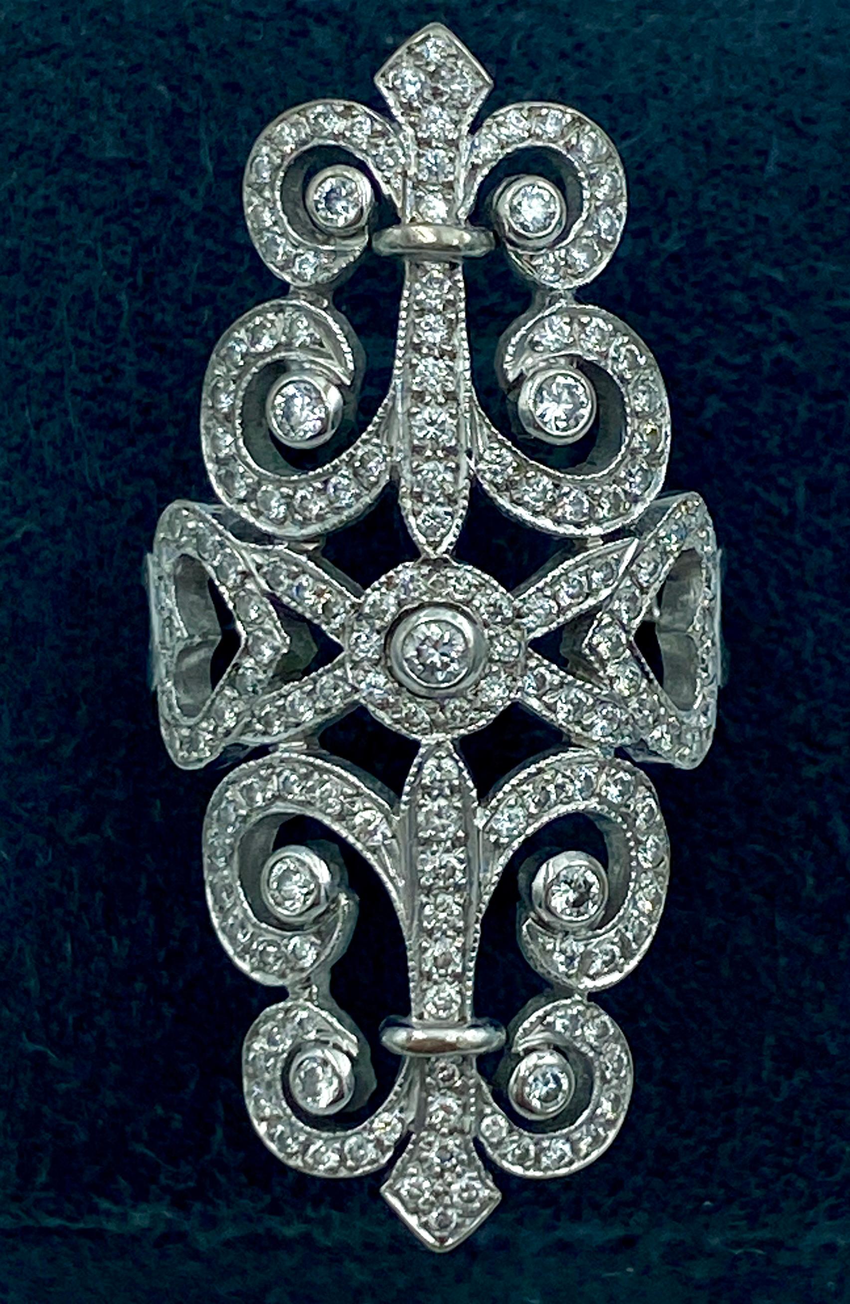 Edouard Nahum Paris 18 Karat Gold und Diamanten Barock-Ring im Revival-Stil (Neobarock) im Angebot