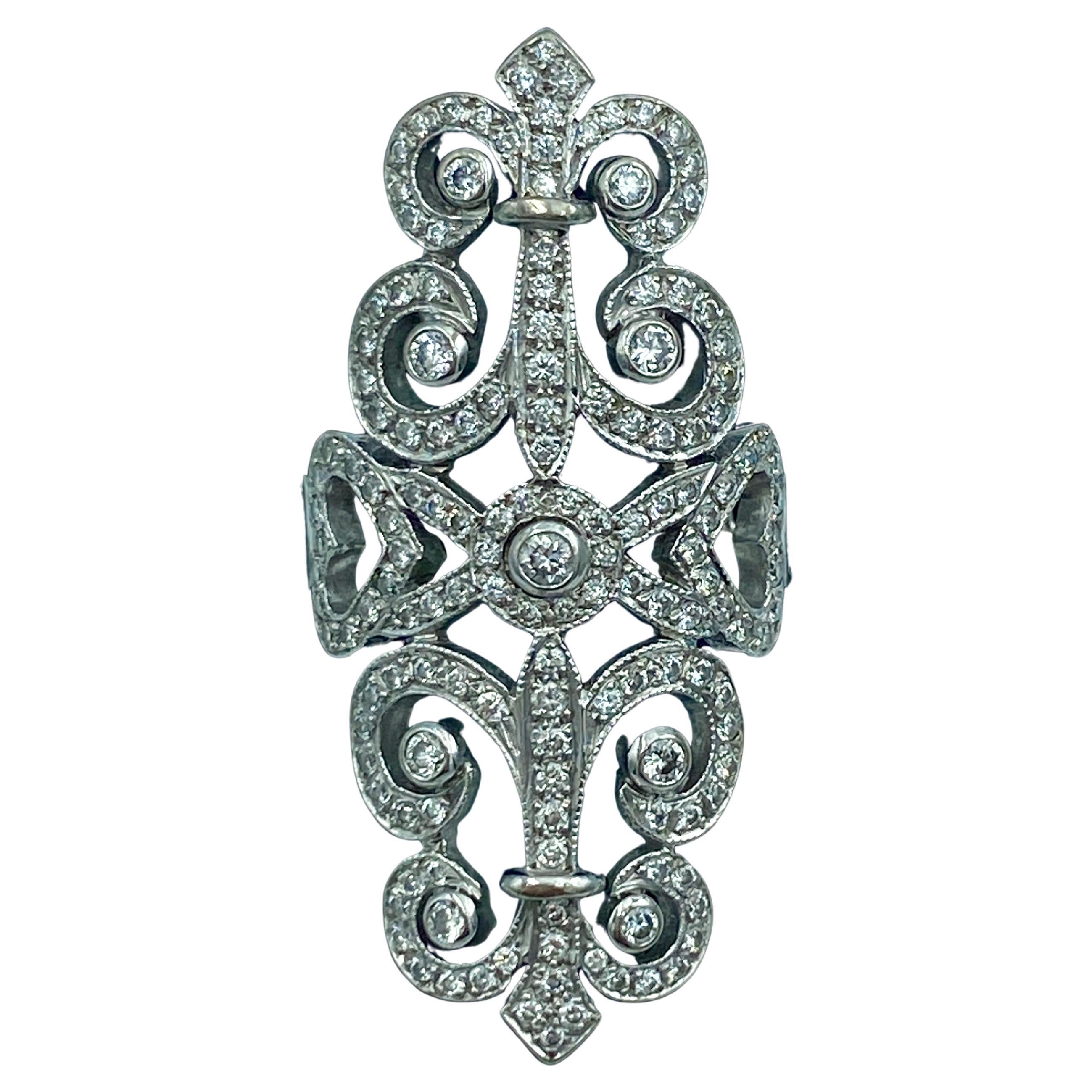 Edouard Nahum Paris 18 Karat Gold und Diamanten Barock-Ring im Revival-Stil im Angebot