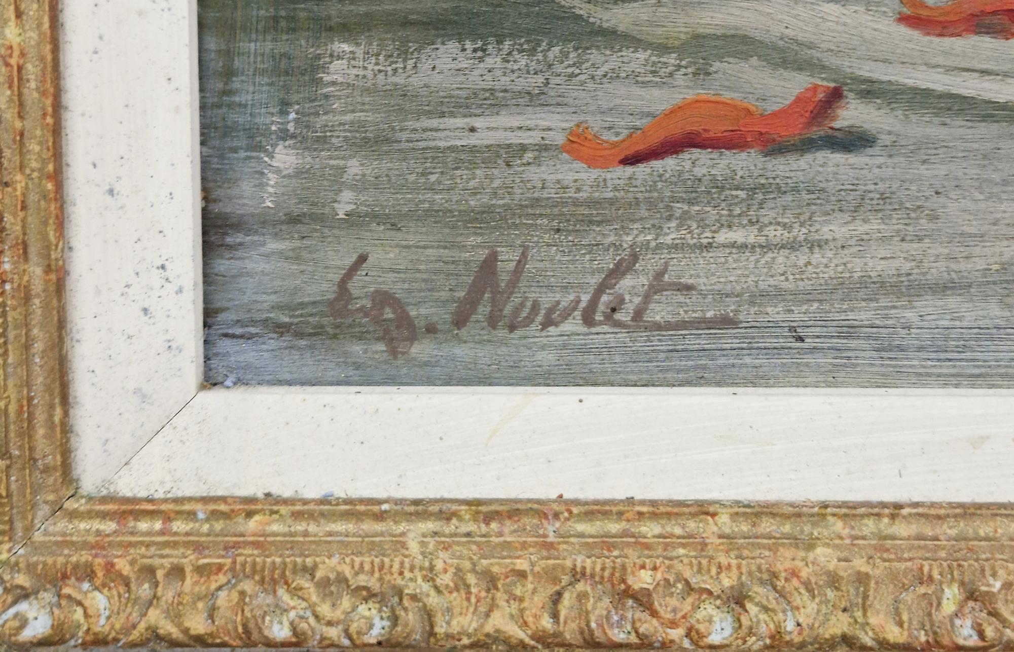 Zusammensetzung von Blumen und Pfirsichen (Post-Impressionismus), Art, von Edouard Noulet