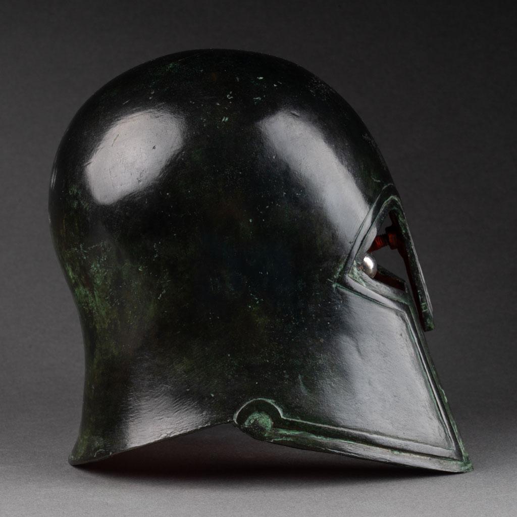 Classical Greek Edouard Pastor (1932-2007): Bronze of a Greek Spartan warrior helmet