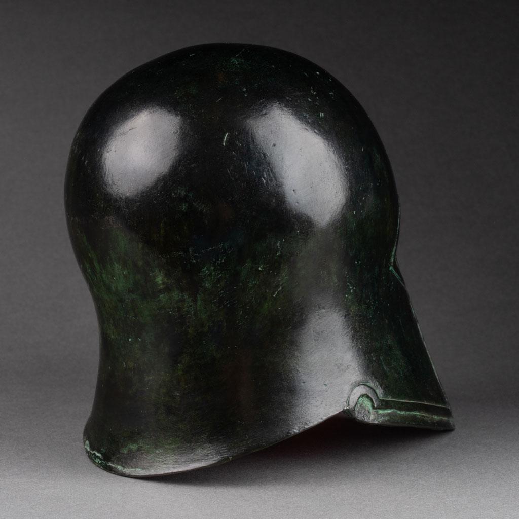 French Edouard Pastor (1932-2007): Bronze of a Greek Spartan warrior helmet