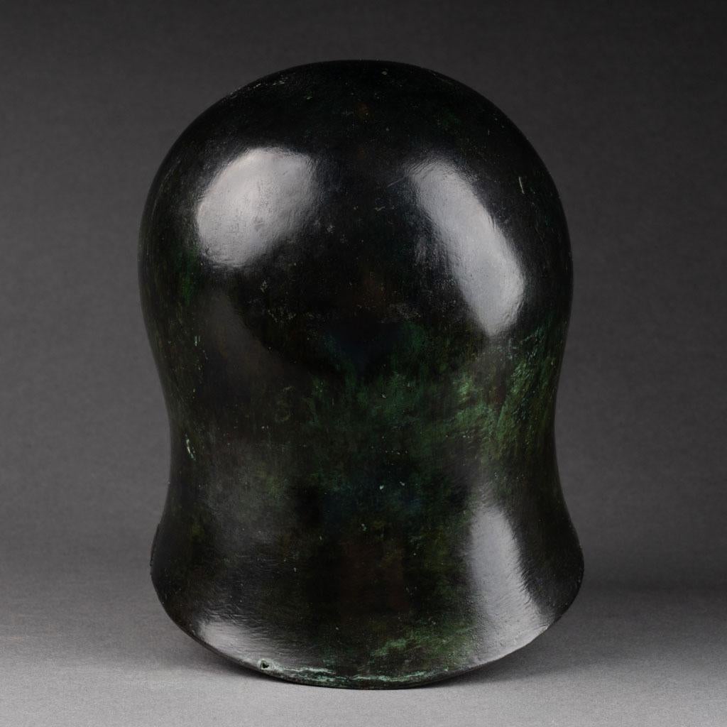 Patinated Edouard Pastor (1932-2007): Bronze of a Greek Spartan warrior helmet