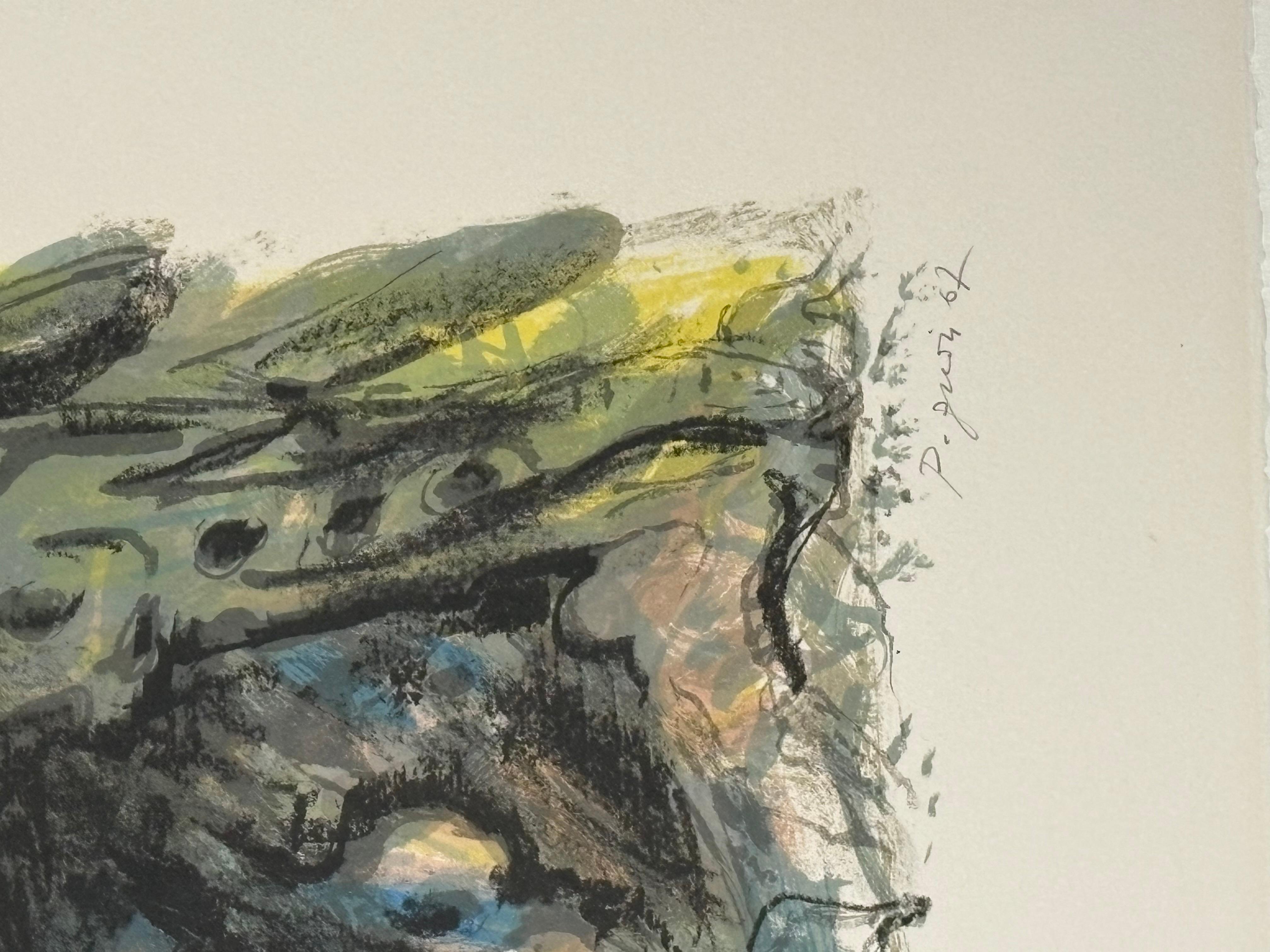 Edouard Pignon lithograph (from the flights portfolio) signed and numbered. In good condition measures 25x20