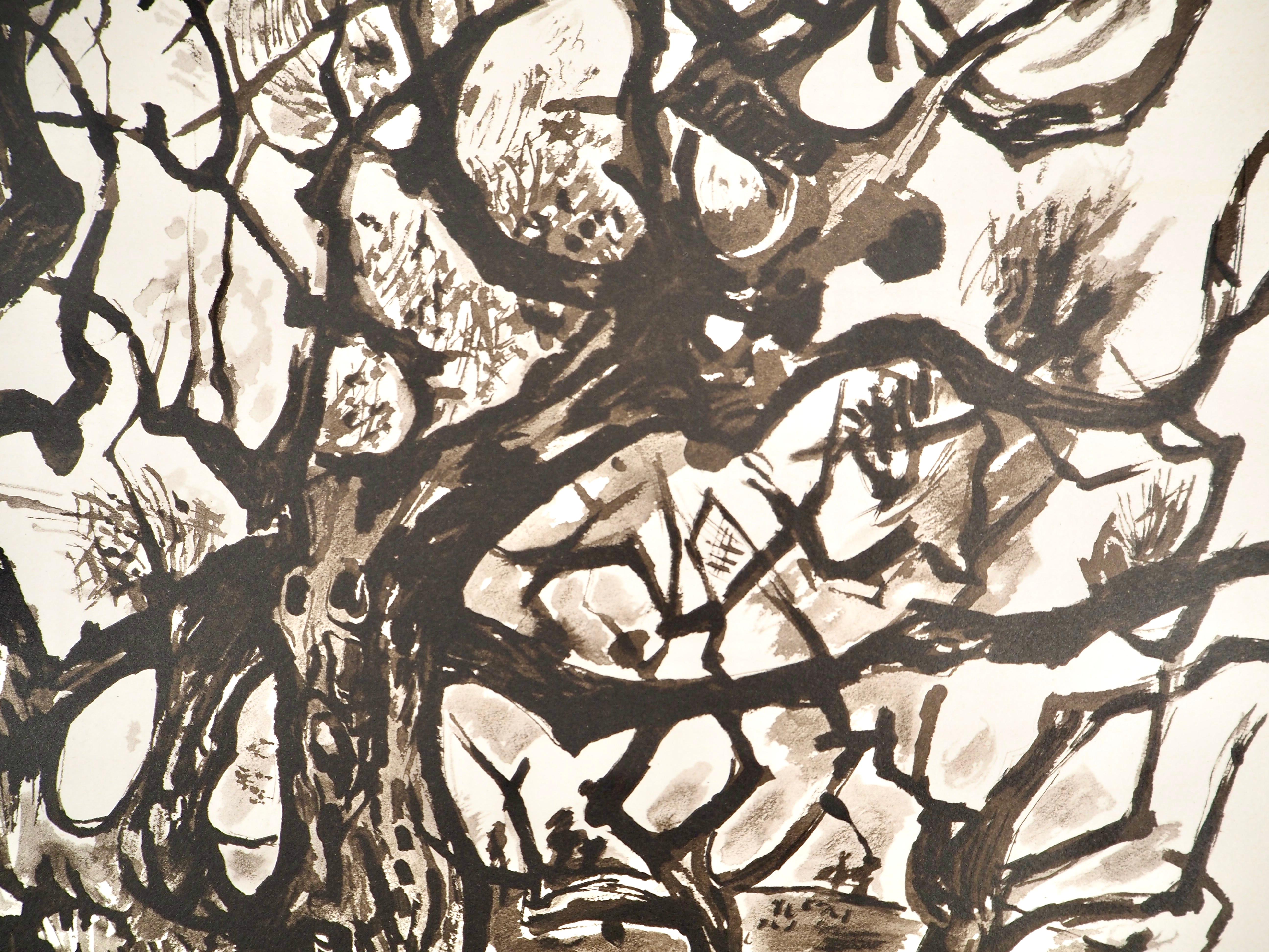Composition, Arbres et Voiles, Édouard Pignon - Print by Edouard Pignon