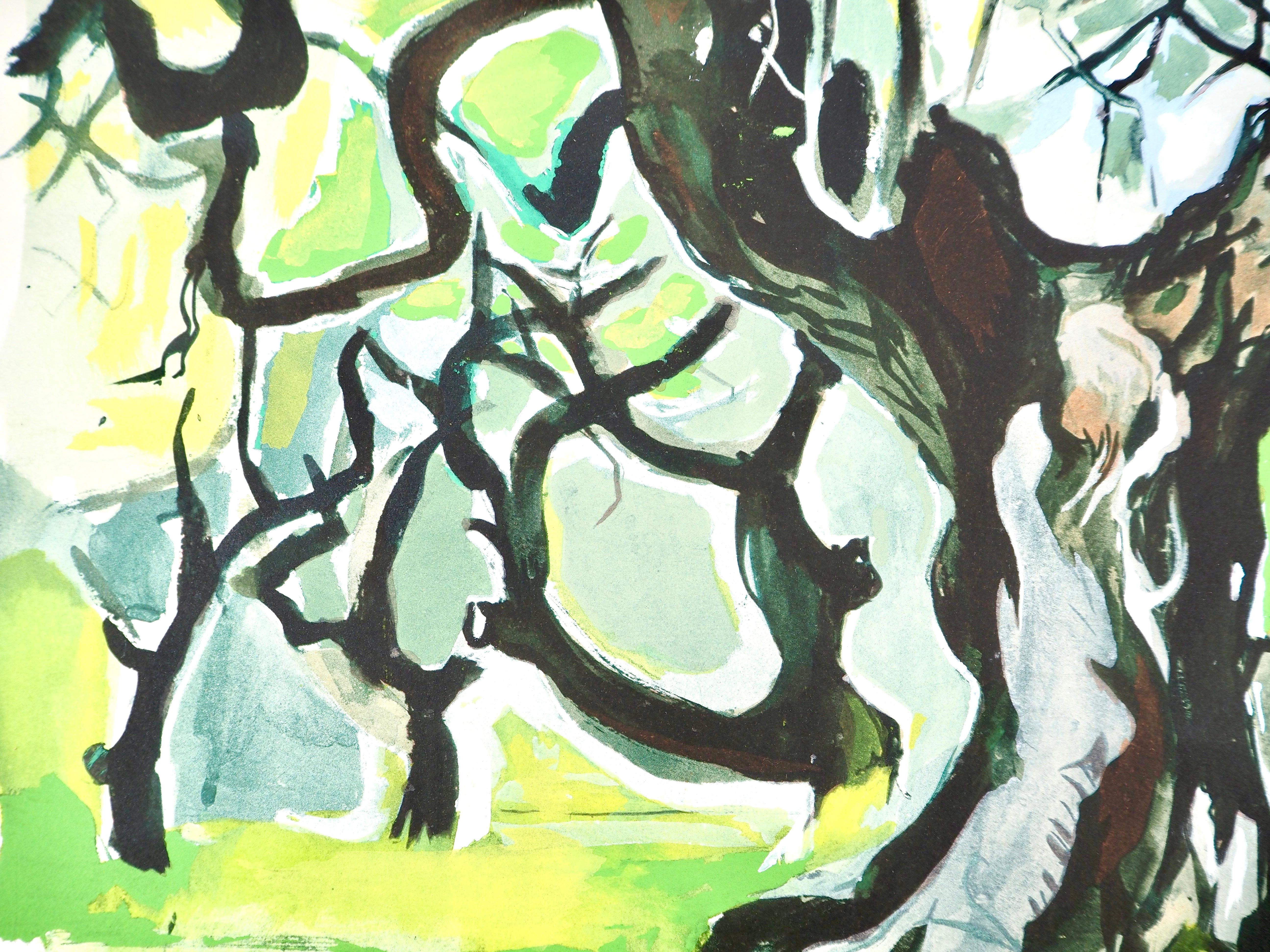 Composition, Arbres et Voiles, Édouard Pignon - Modern Print by Edouard Pignon