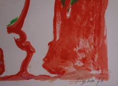 Federico Fellini with a Nude - Original handsigned lithograph - 100 ex