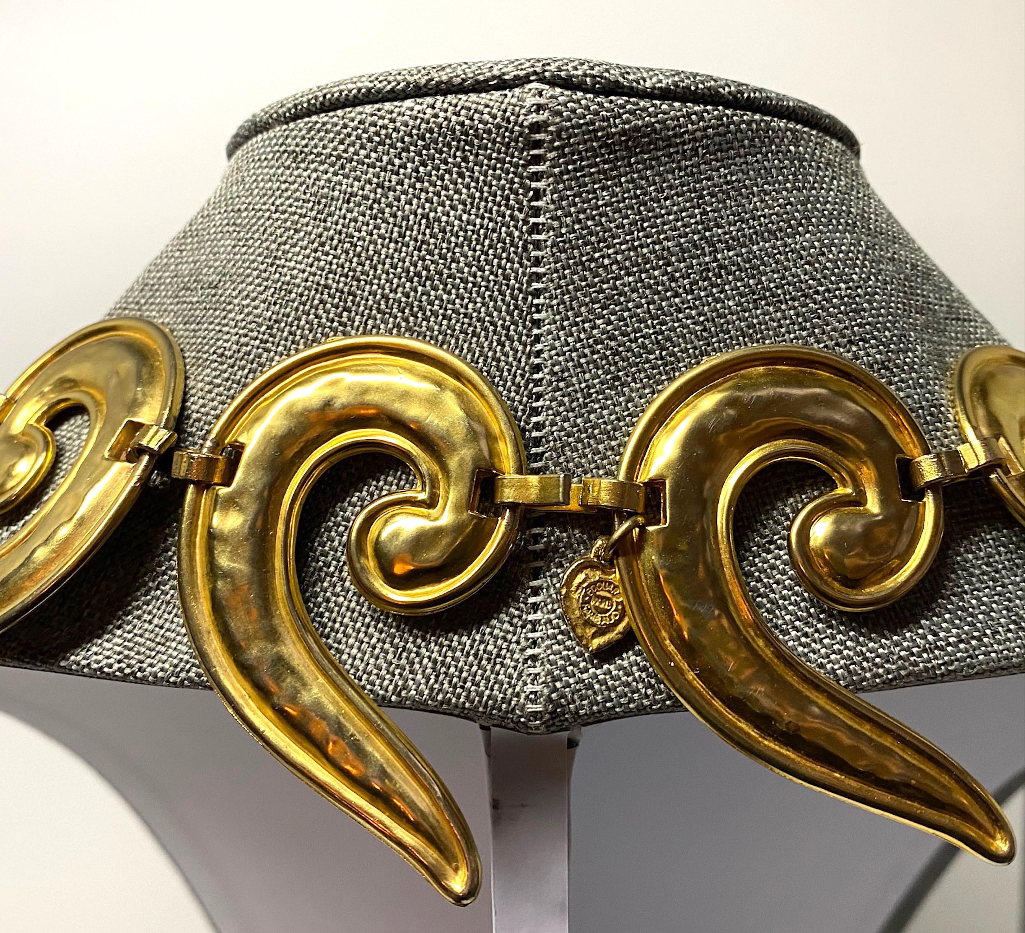 Edouard Rambaud 1980s Gold Etruscan Style Collar Necklace For Sale 4