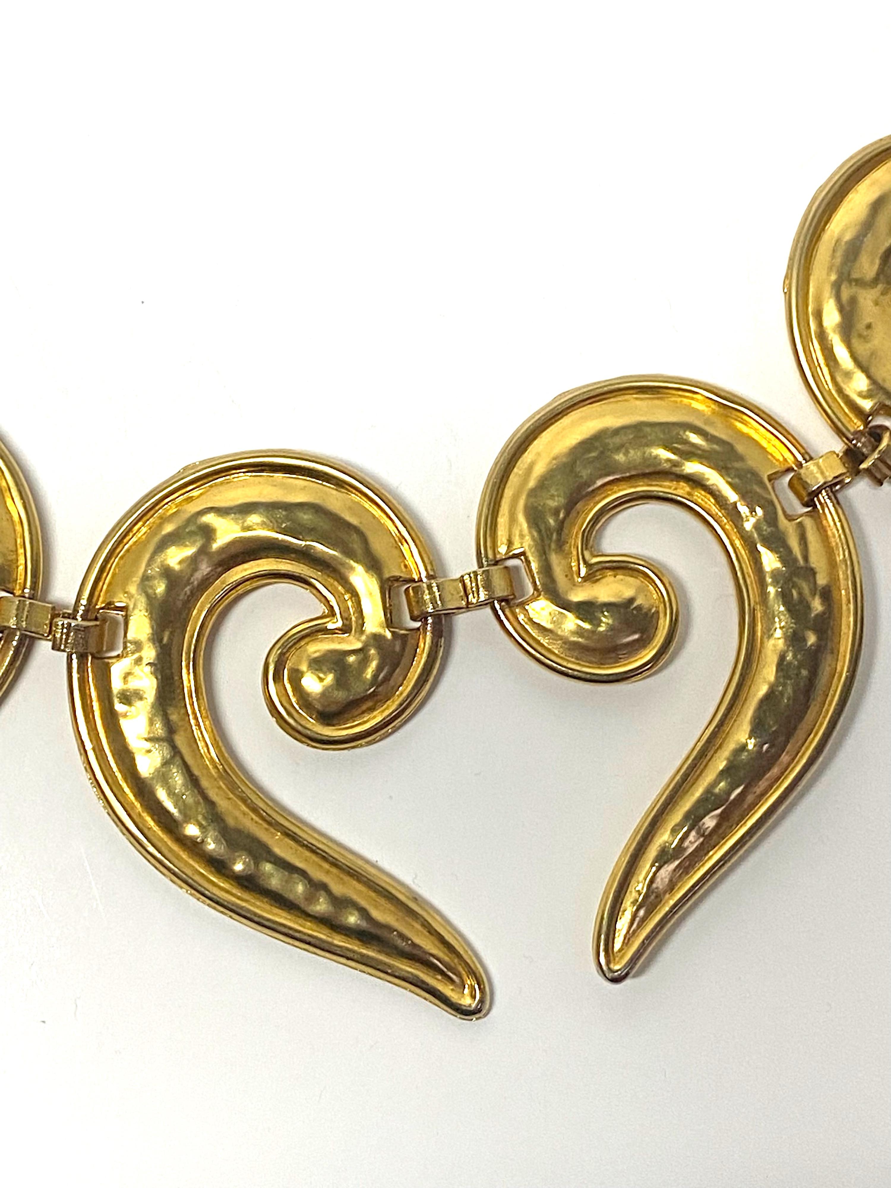 Edouard Rambaud 1980s Gold Etruscan Style Collar Necklace 5