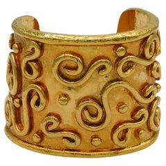 EDOUARD RAMBAUD for LANCOME Vintage Gold Tone Arabesque Cuff Bracelet