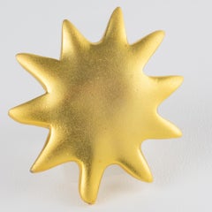 Edouard Rambaud Gilded Metal Sun Brooch