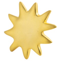 Edouard Rambaud Gilded Metal Sun Brooch Edouard Rambaud Gilded Metal Sun Brooch
