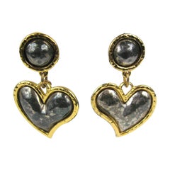 Edouard Rambaud Heart Dangle Earrings, 1980s