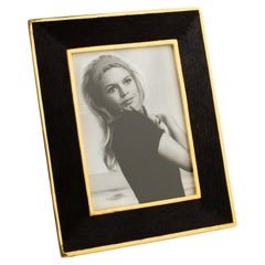 Vintage Edouard Rambaud Paris Gilt Metal and Poney Fur Picture Frame, 1990s