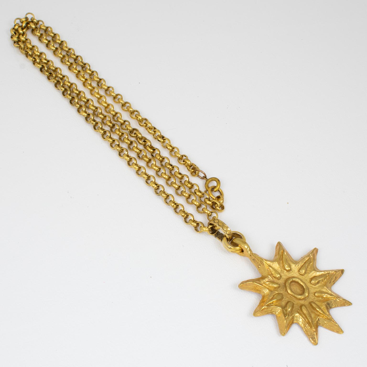 Women's Edouard Rambaud Paris Gilt Metal Sun Pendant Necklace