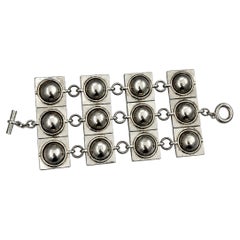 Edouard Rambaud Silber-Ton überdimensioniert Armband Orbs Bubbles Ende der 1970er Jahre Design