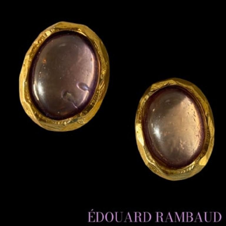 EDOUARD RAMBAUD vintage earrings In Good Condition For Sale In BÈGLES, FR