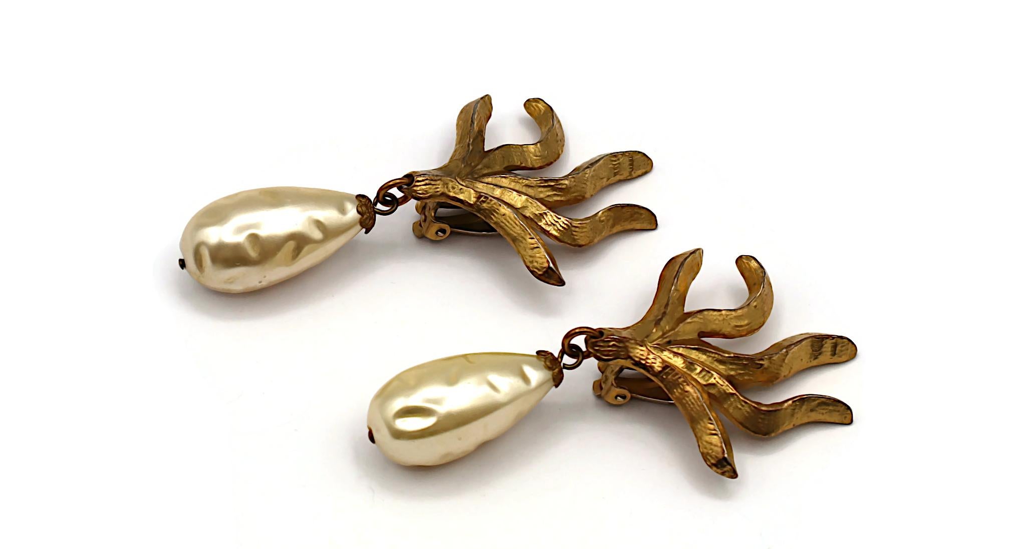 EDOUARD RAMBAUD Pendientes Colgantes Llama Vintage en venta 1
