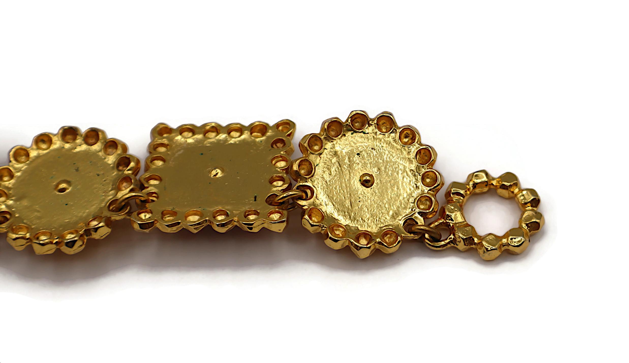 EDOUARD RAMBAUD Collana vintage con cabochon in resina e tonalità oro in vendita 7