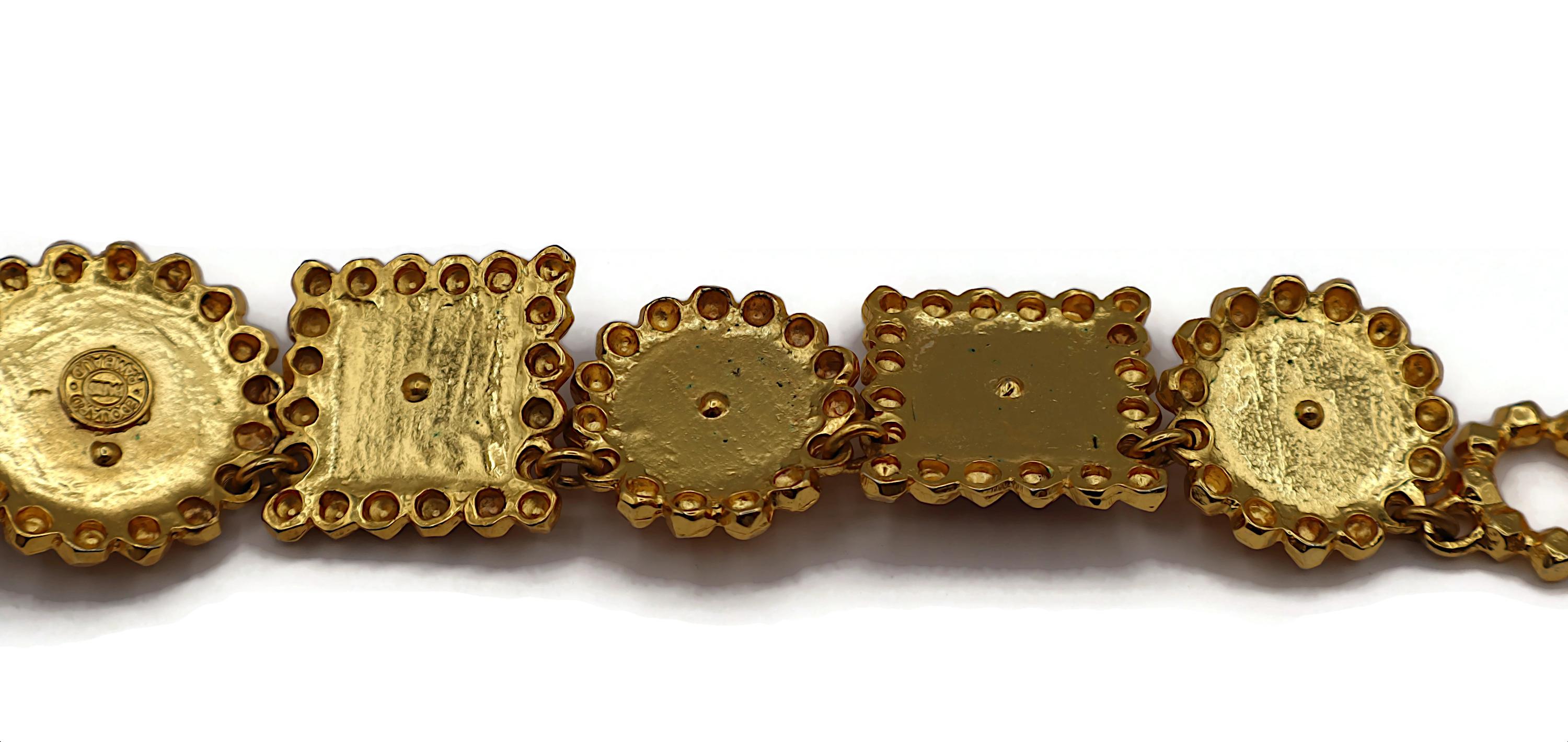 EDOUARD RAMBAUD Collana vintage con cabochon in resina e tonalità oro in vendita 8