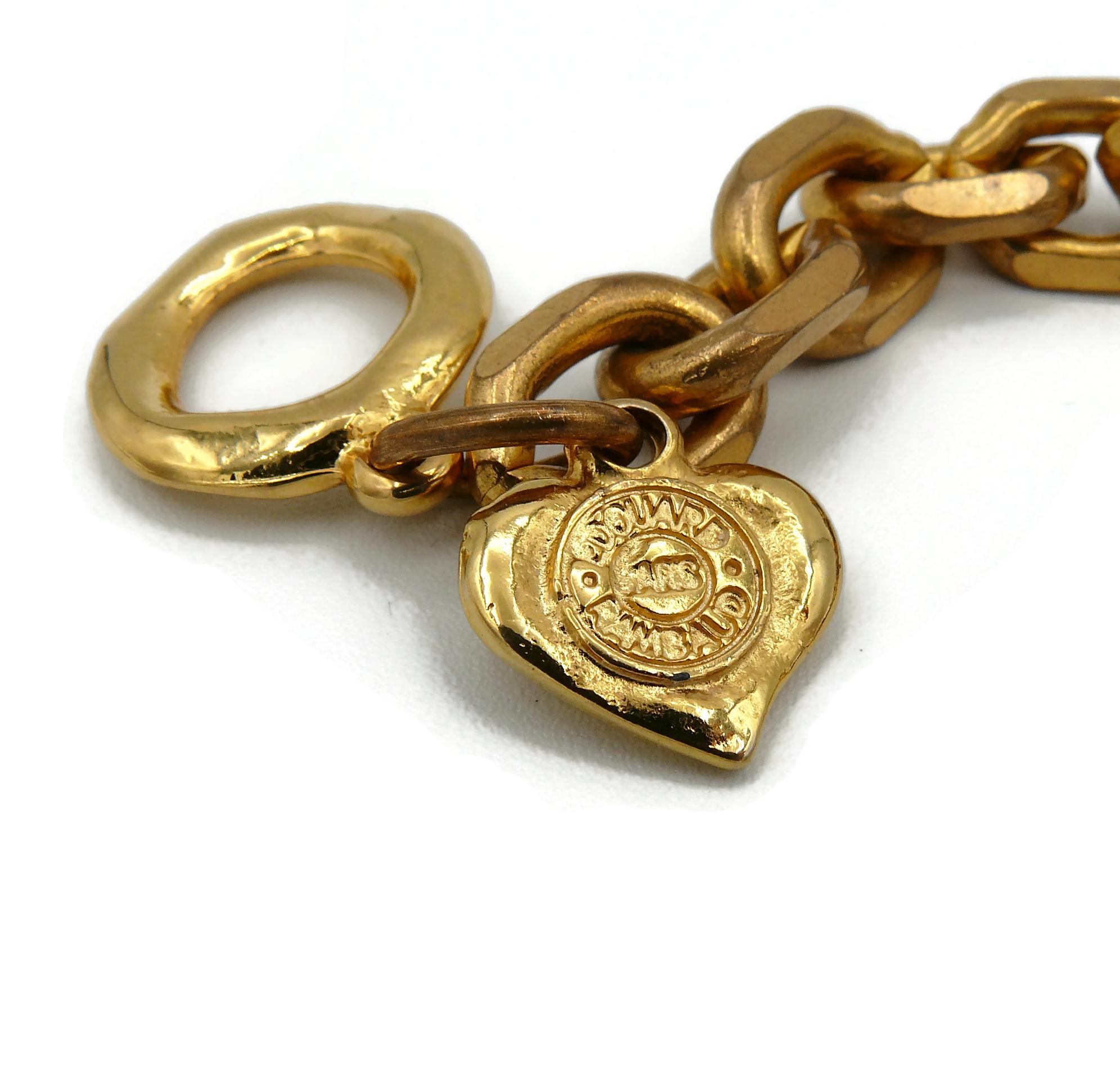 Edouard Rambaud Vintage Gold Toned Sea Life Charms Necklace 8