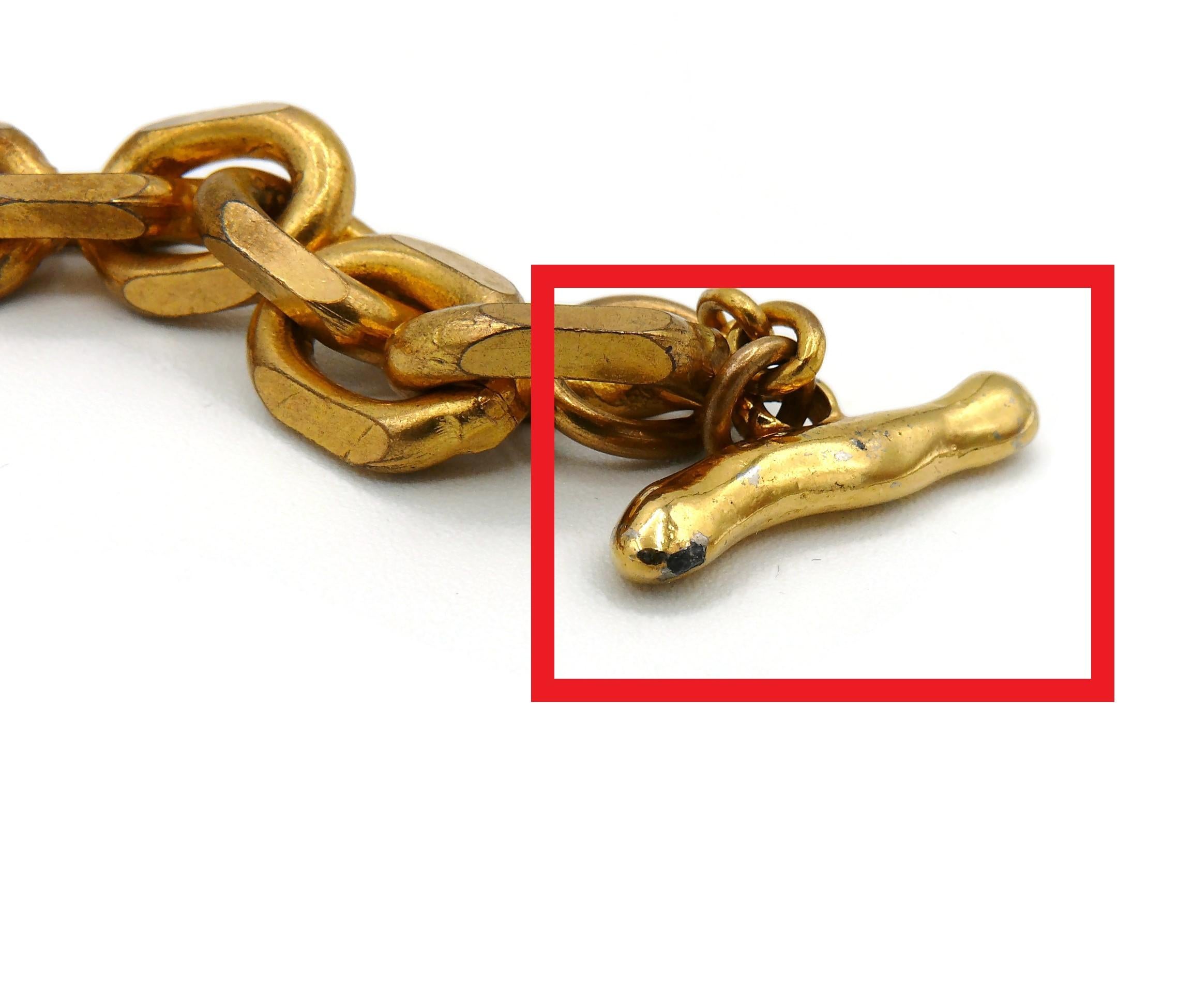 Edouard Rambaud Vintage Gold Toned Sea Life Charms Necklace 10