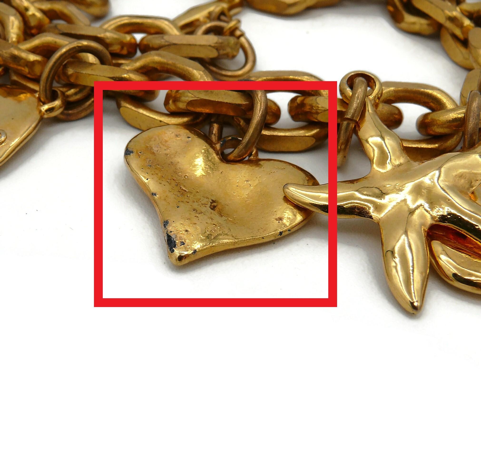 Edouard Rambaud Vintage Gold Toned Sea Life Charms Necklace 11