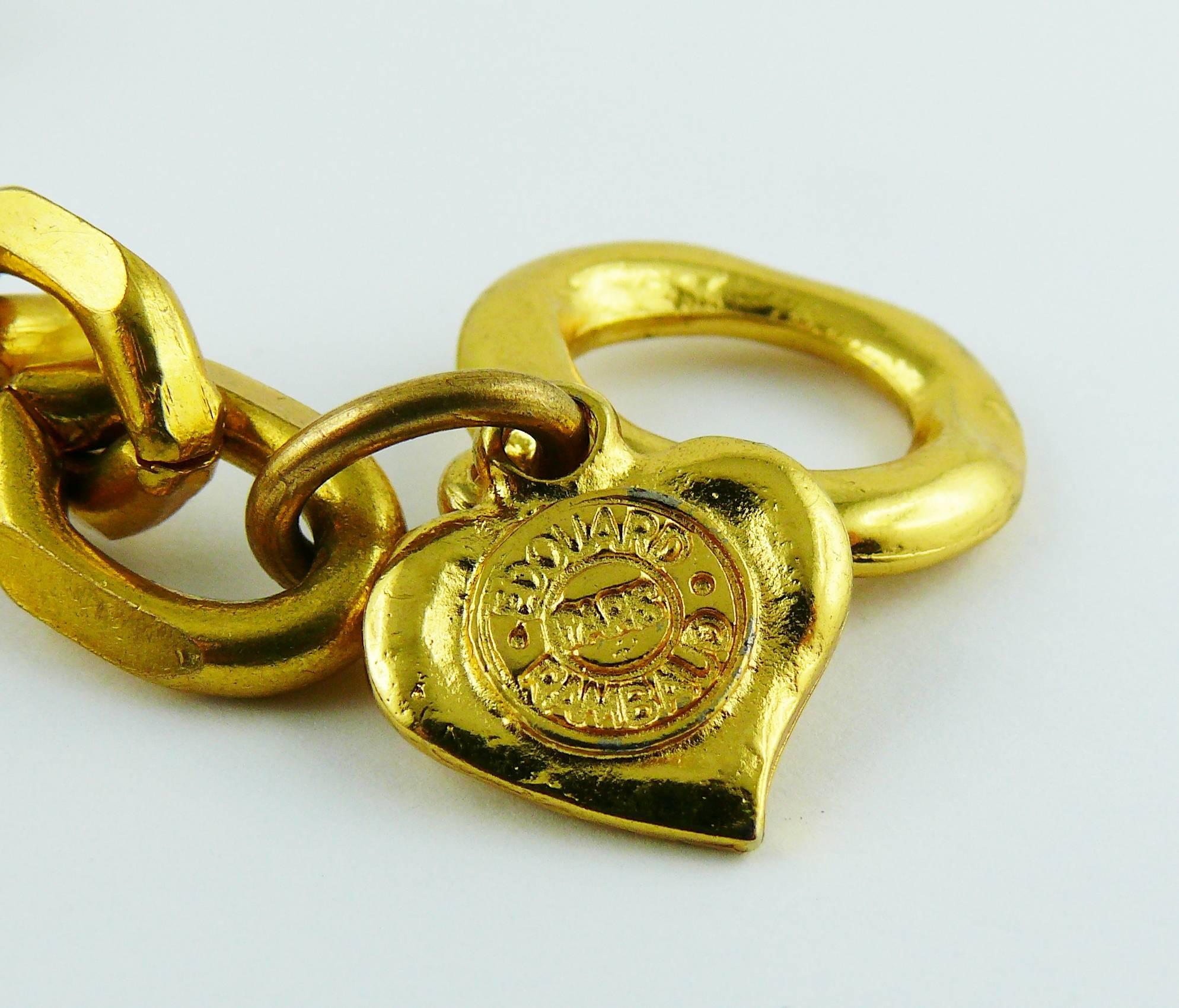 Edouard Rambaud Vintage Gold Toned Sea Life Charms Necklace 5
