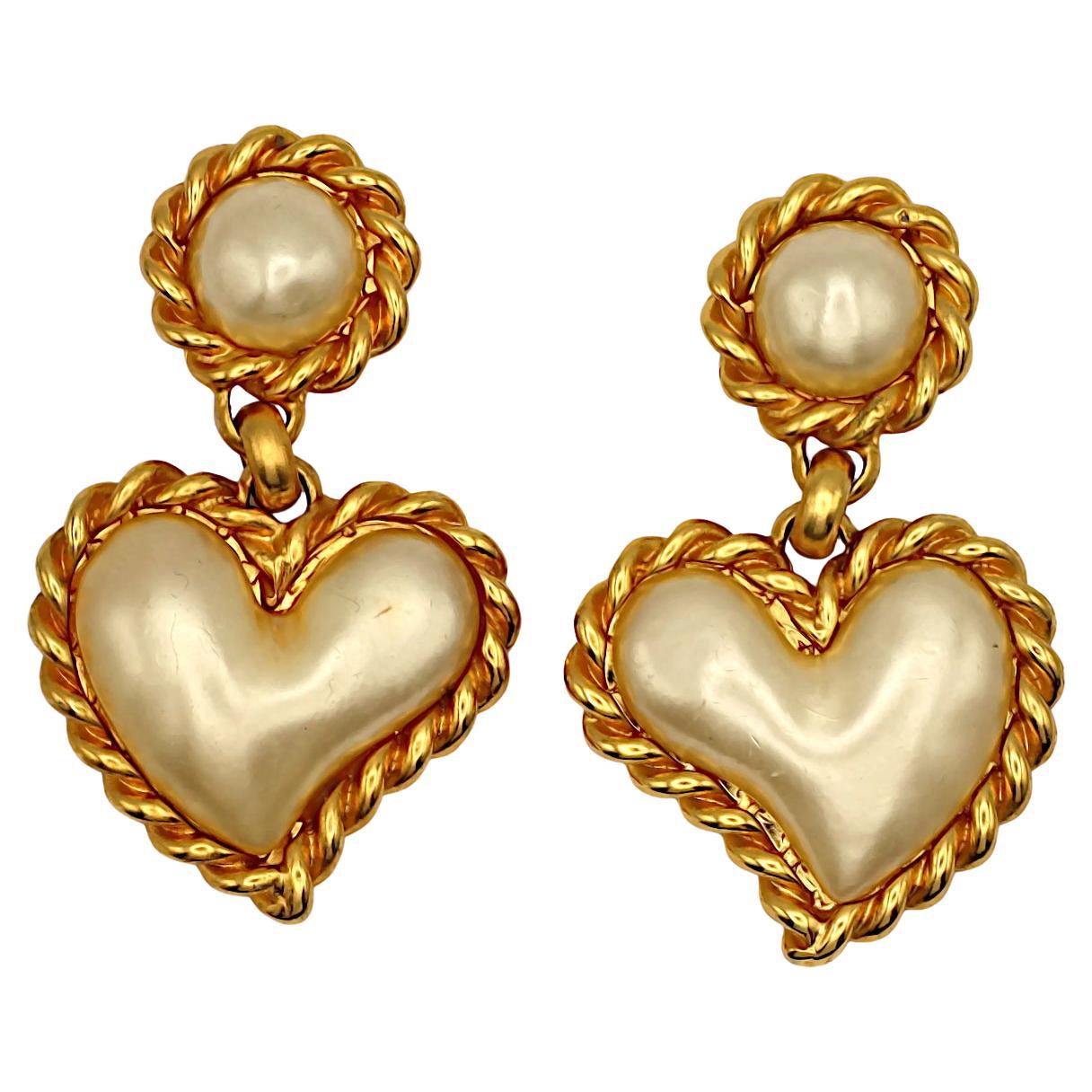 EDOUARD RAMBAUD Orecchini con cuore vintage