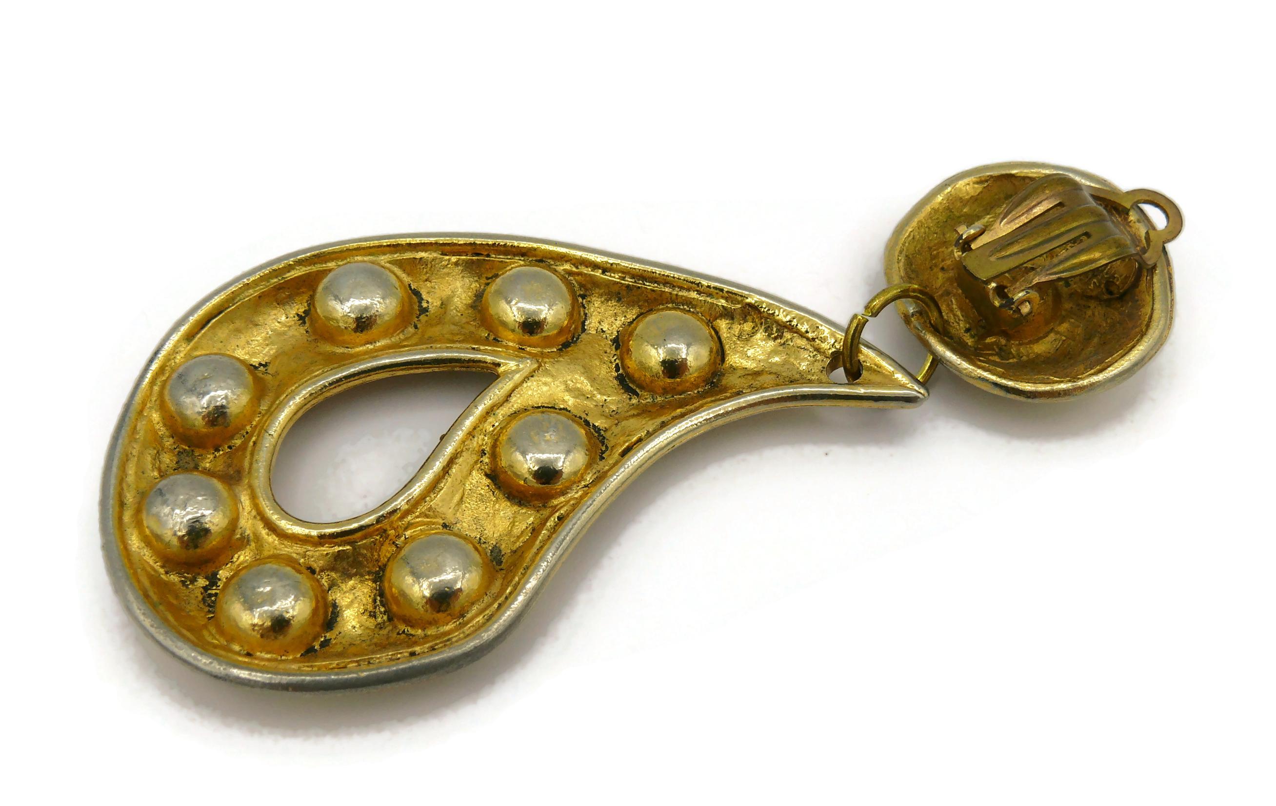 EDOUARD RAMBAUD Vintage Massive Jewelled Dangling Earrings For Sale 8