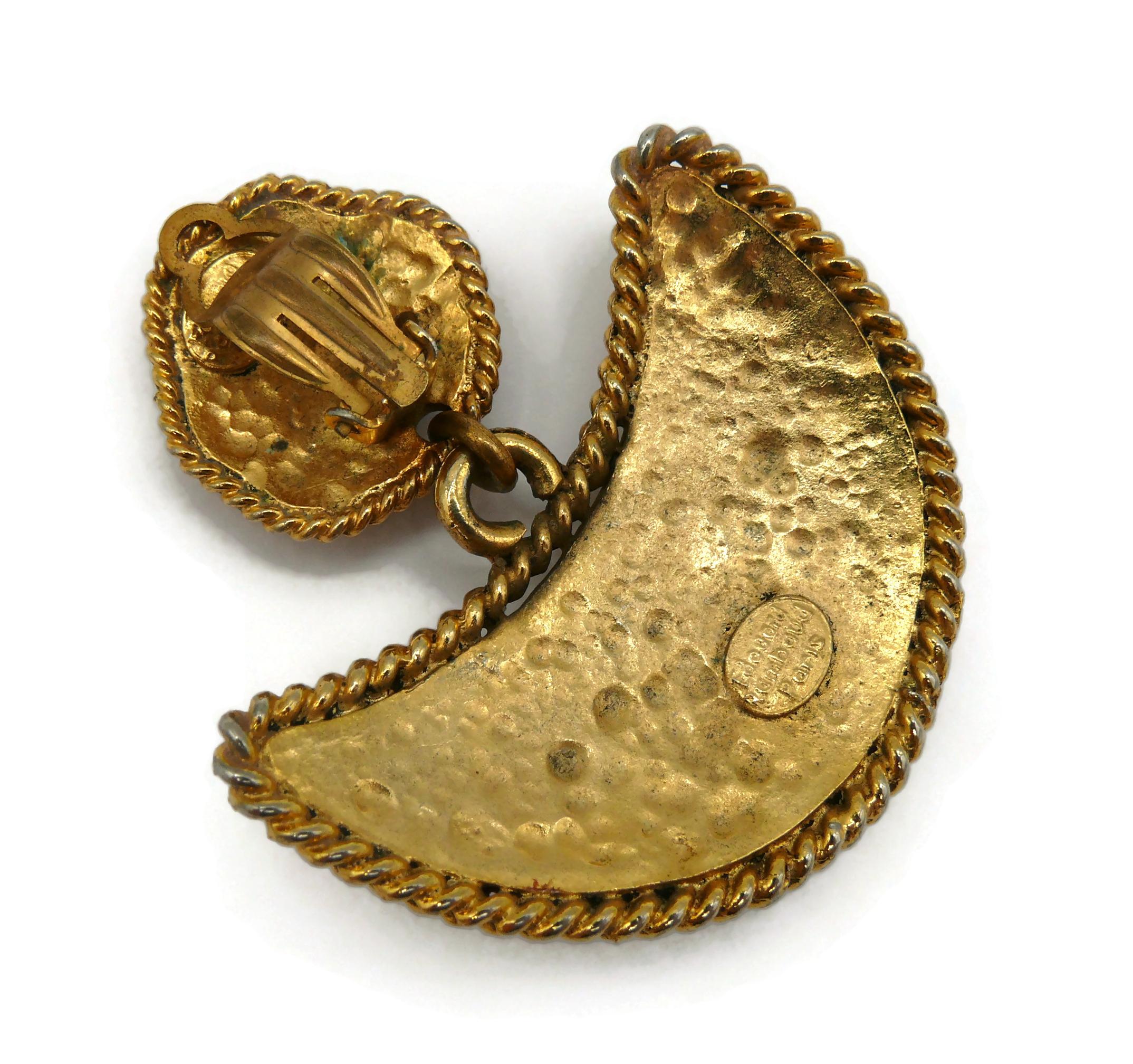 EDOUARD RAMBAUD Vintage Massive Jewelled Dangling Earrings For Sale 9