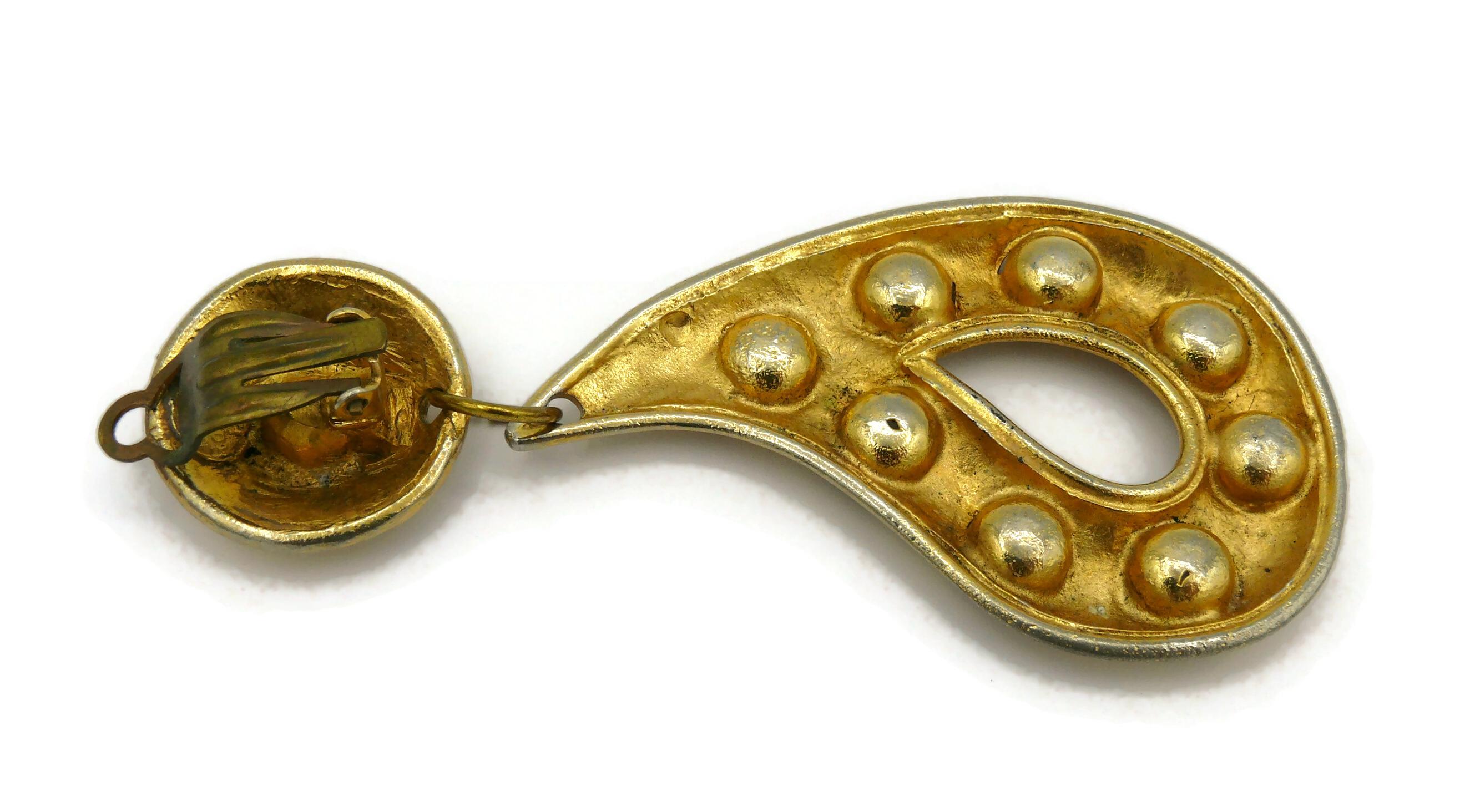 EDOUARD RAMBAUD Vintage Ohrringe mit massiven Juwelen und baumelnden Ohrringen im Angebot 6