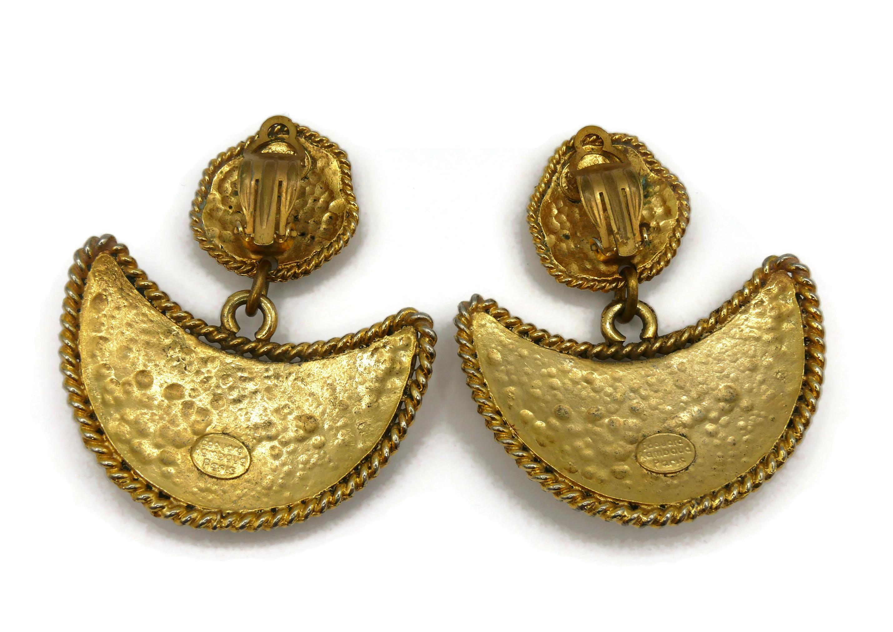 EDOUARD RAMBAUD Vintage Massive Jewelled Dangling Earrings For Sale 5