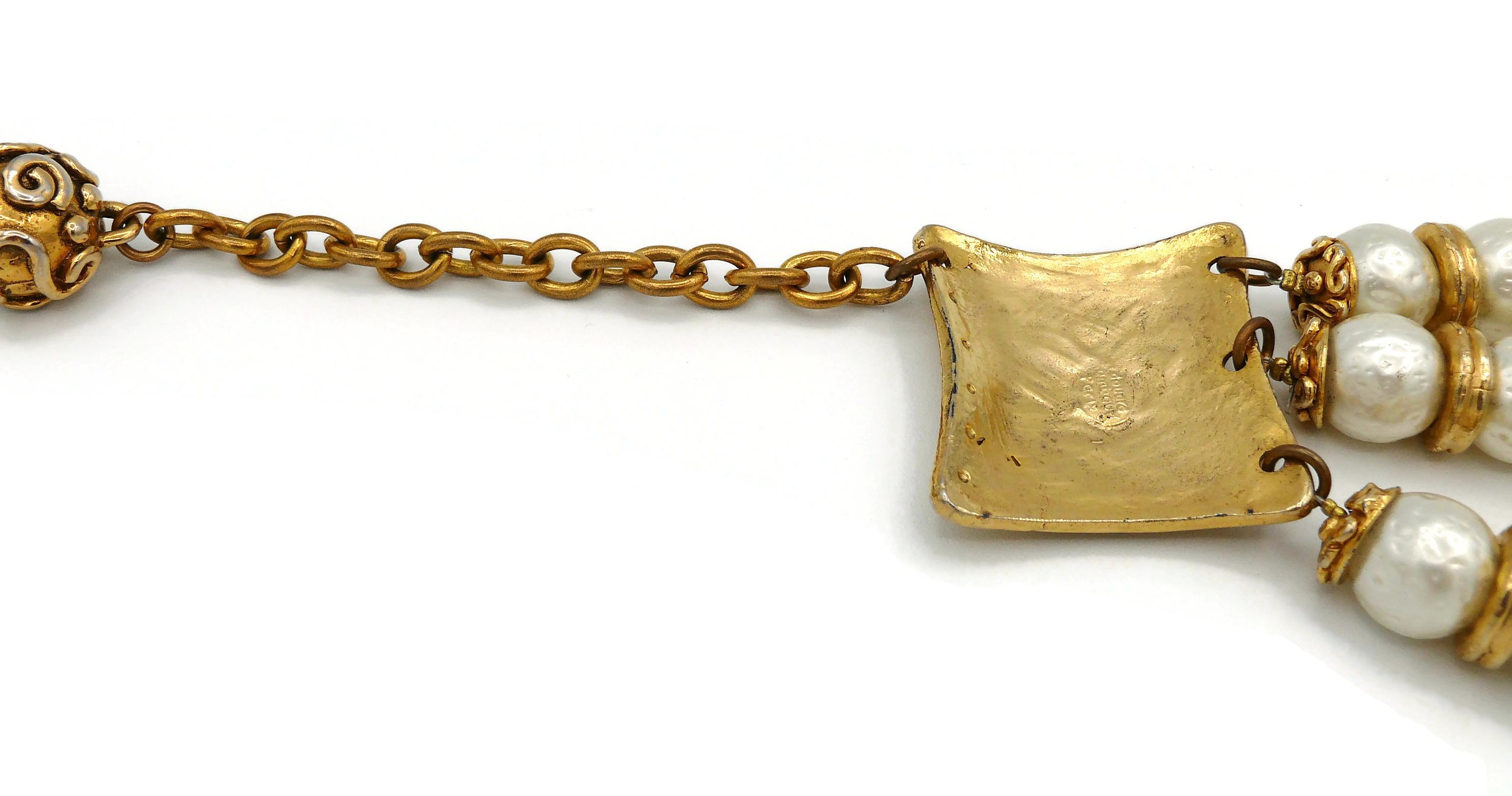 Edouard Rambaud Vintage Three Strand Pearl Choker Necklace 4