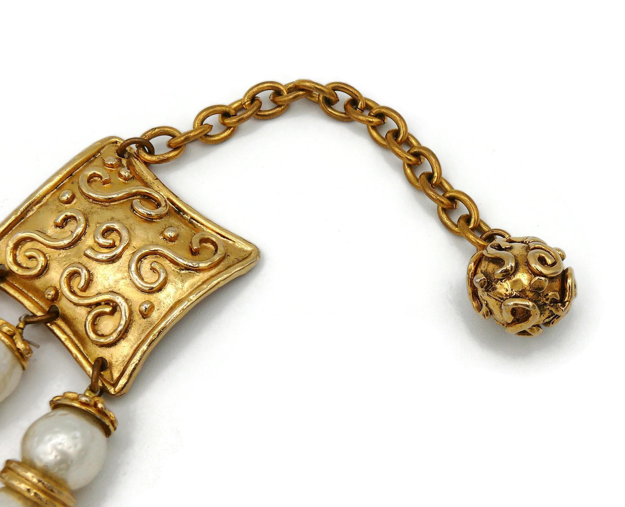 Edouard Rambaud Vintage Three Strand Pearl Choker Necklace 2