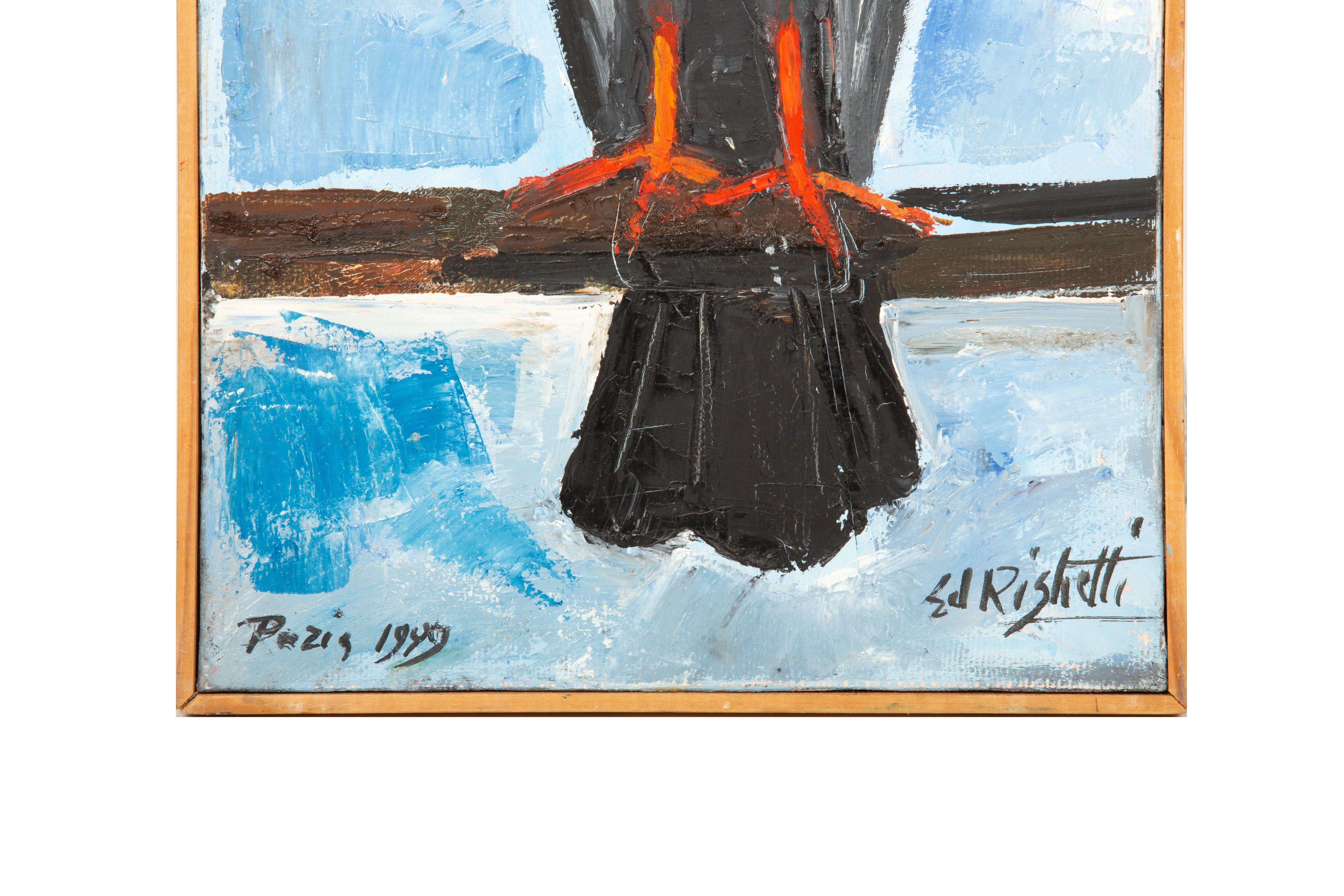 Francese Édouard Righetti - Piccione parigino con atteggiamento, 1999 in vendita