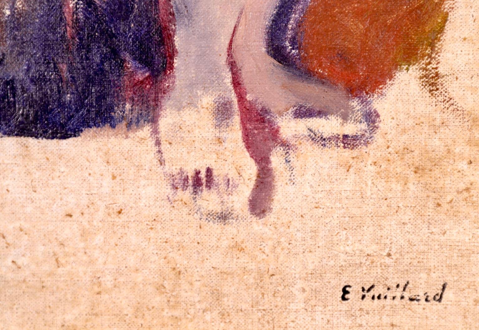 Etude de nu assis - Nabis Huile:: nu assis assis à l'intérieur par Edouard Vuillard 2