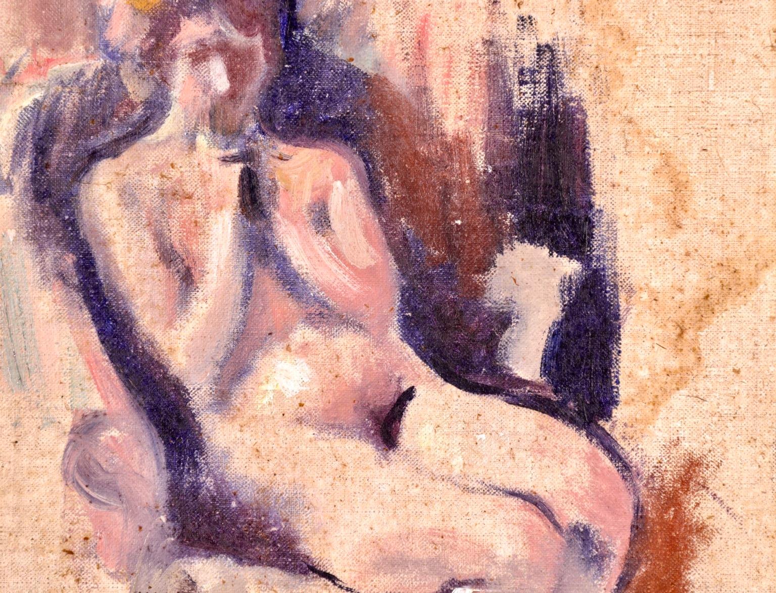 Etude de nu assis - Nabis Oil, Seated Nude in Interior by Edouard Vuillard 5