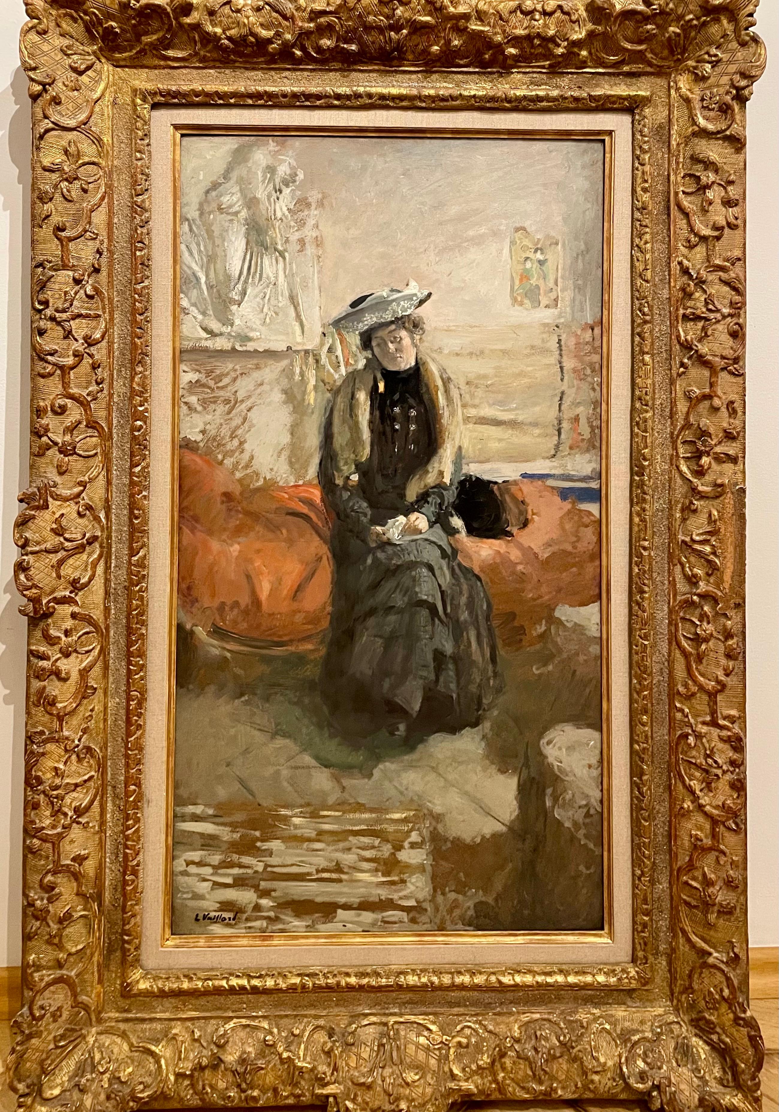 Eine Frau auf einem Sofa (L'Attente) – Painting von Edouard Vuillard