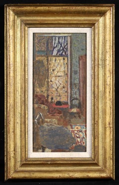 Antique Interieur a la fenetre ouverte - Post Impressionist Oil by Edouard Vuillard