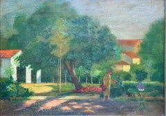 Post Impressionist Garden View, Lady Picking Flowers, Circle of Edouard Vuillard