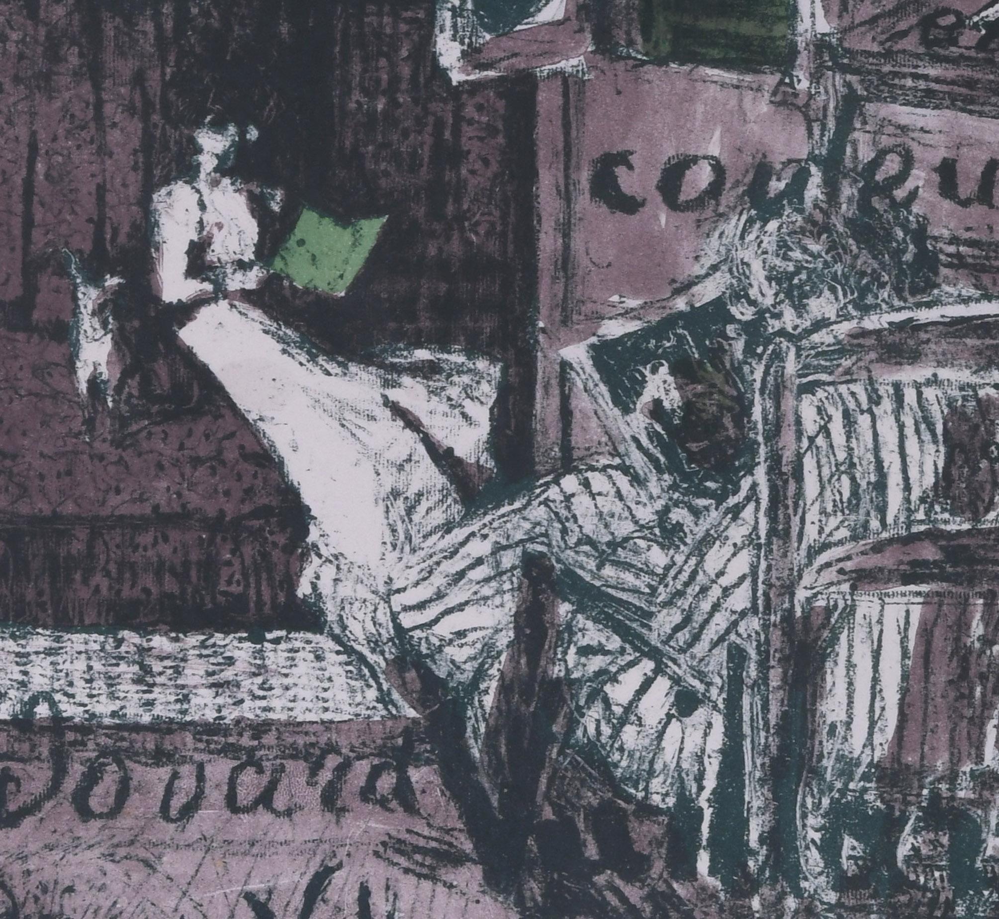 Copertina per due litografie a colori, o Passaggio e Interni - Print di Edouard Vuillard