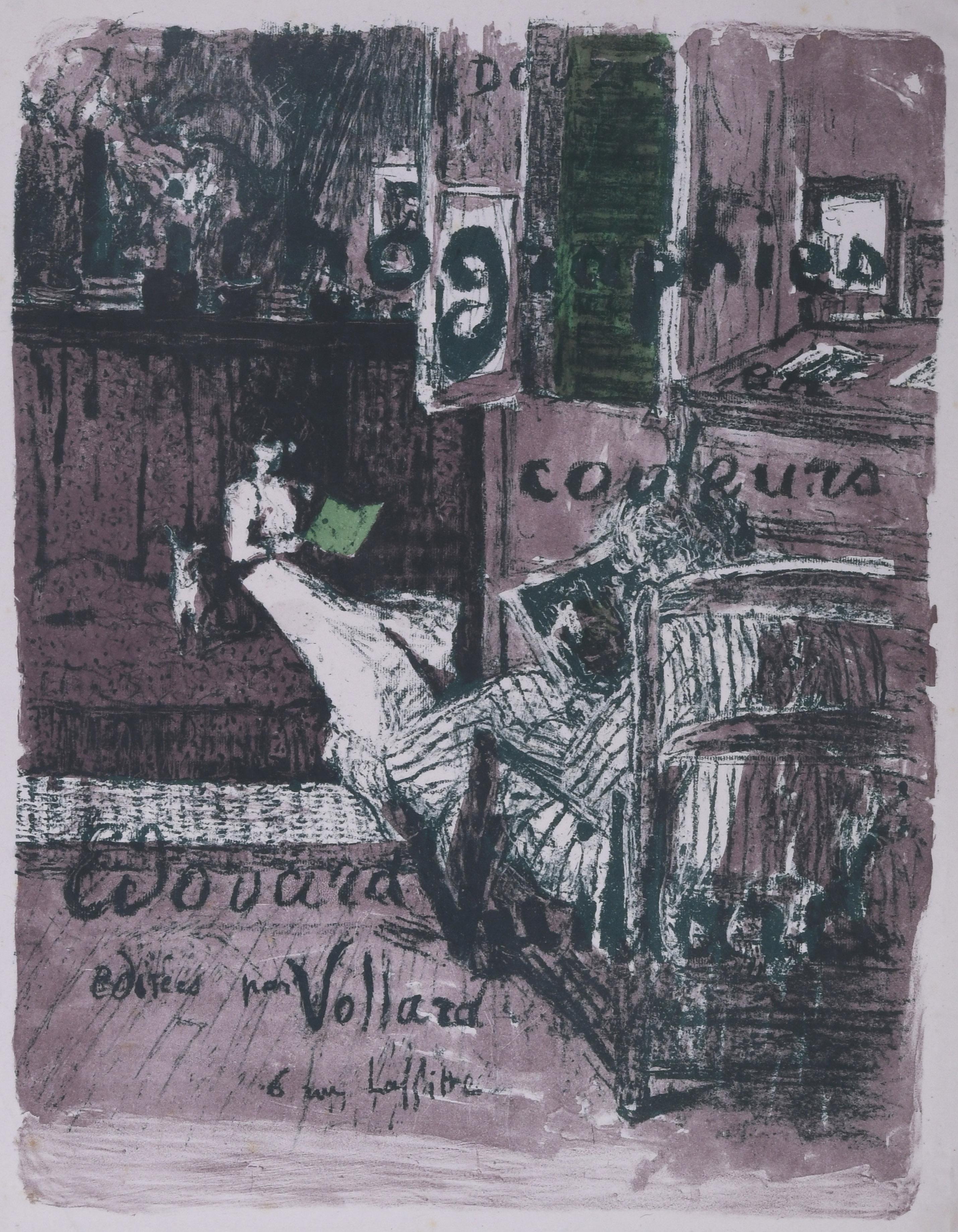Edouard Vuillard Figurative Print - Couverture pour Douze Lithographies en Couleurs, ou Passage et Interieurs