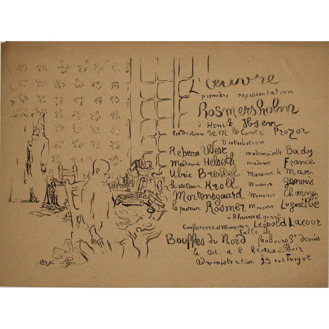 Édouard Vuillard illustriertes Originalprogramm für das Théâtre de l'Œuvre – Print von Edouard Vuillard